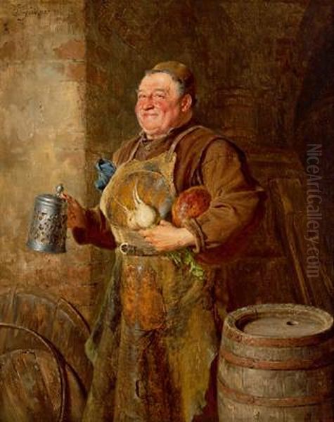 Brotzeit Oil Painting by Eduard Von Grutzner