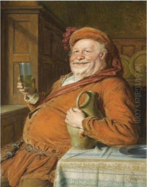 The Drinking Fallstaf Oil Painting by Eduard Von Grutzner