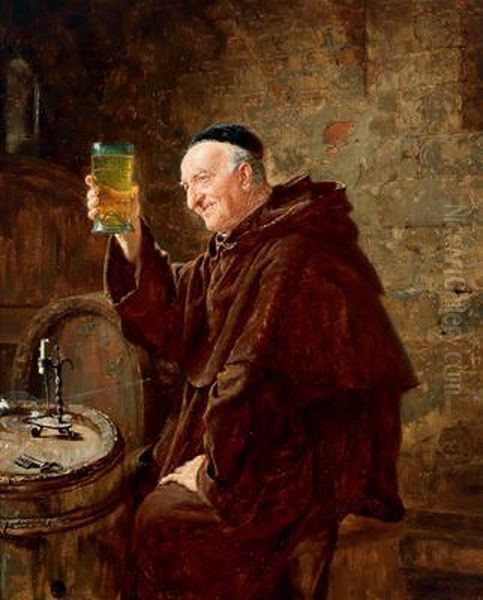 Prosit Oil Painting by Eduard Von Grutzner