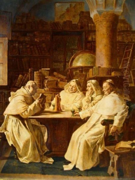 An Interesting Story Oil Painting by Eduard Von Grutzner