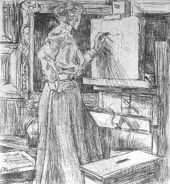 In 't atelierUntitled Oil Painting by Jan Toorop