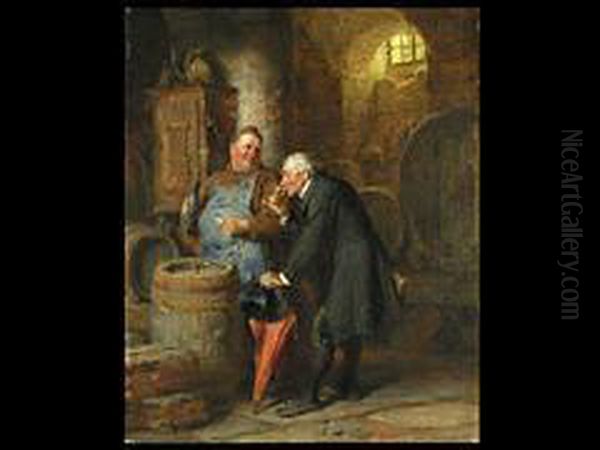 Bei Der Weinprobe Oil Painting by Eduard Von Grutzner