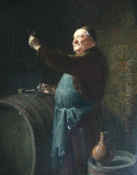 Wine Tasting Oil Painting by Eduard Von Grutzner