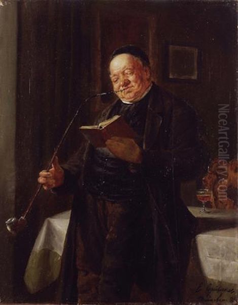 The Pipe Smoker Oil Painting by Eduard Von Grutzner