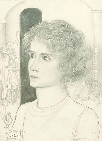 Portrait of a woman Oil Painting by Jan Toorop