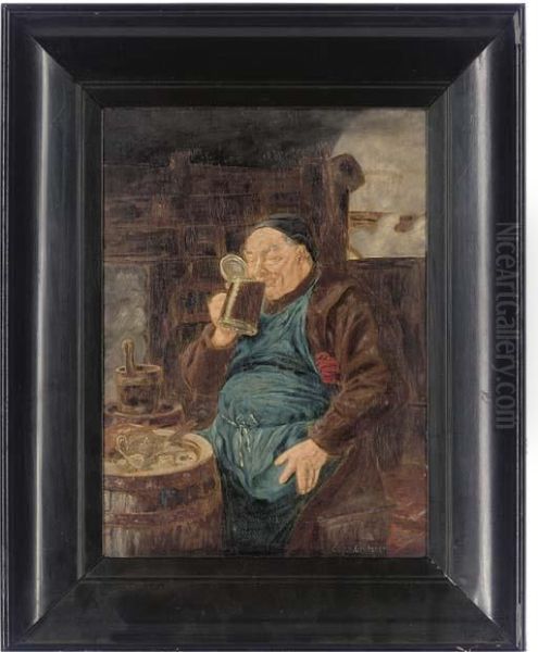 The Beer Maker; And The Beer Taster Oil Painting by Eduard Von Grutzner