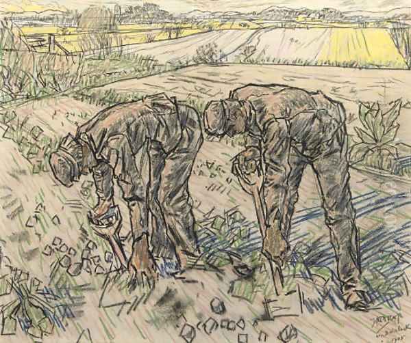 The Labourers Oil Painting by Jan Toorop