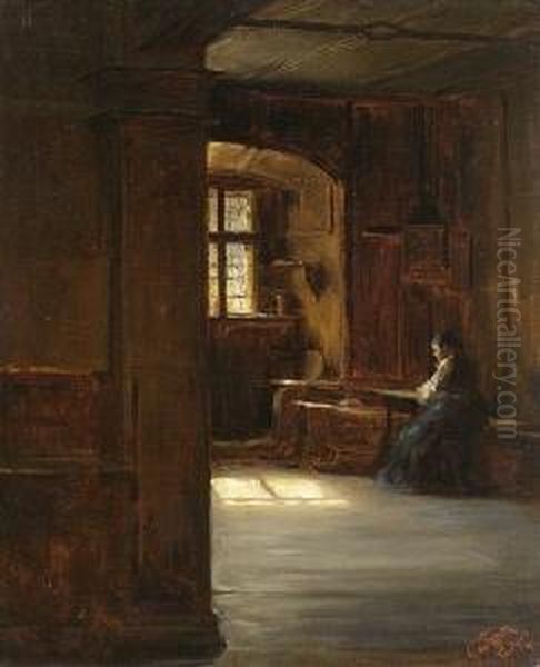 Zimmer In Schloss Taufers Oil Painting by Eduard Von Grutzner