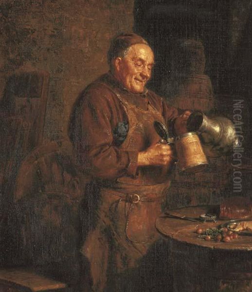 The Evening Meal Oil Painting by Eduard Von Grutzner