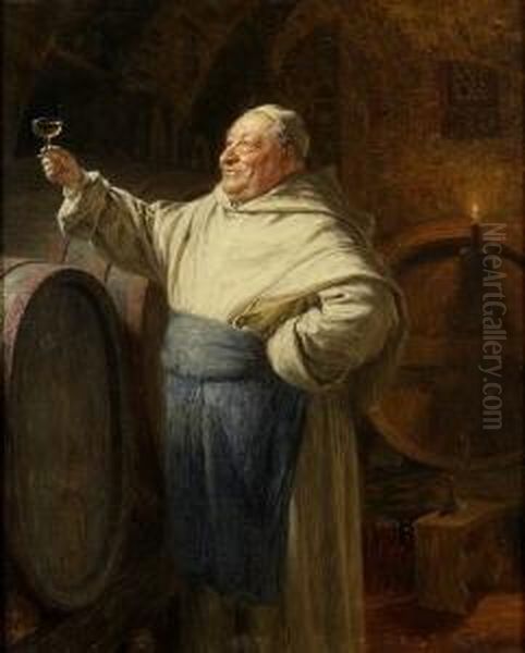 Bruder Kellermeister. Oil Painting by Eduard Von Grutzner