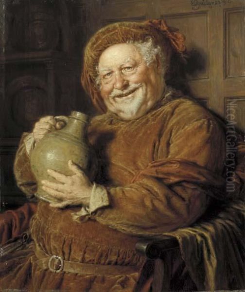 Falstaff Oil Painting by Eduard Von Grutzner