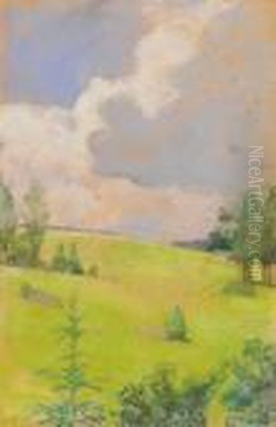 Hugelige Landschaft Oil Painting by Ludwig Von Hofmann