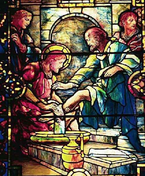 Jesus Washing the Feet of the Disciples Oil Painting by Louis Comfort Tiffany