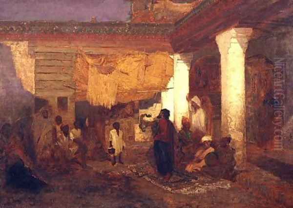 Snake Charmer at Tangier, Africa Oil Painting by Louis Comfort Tiffany