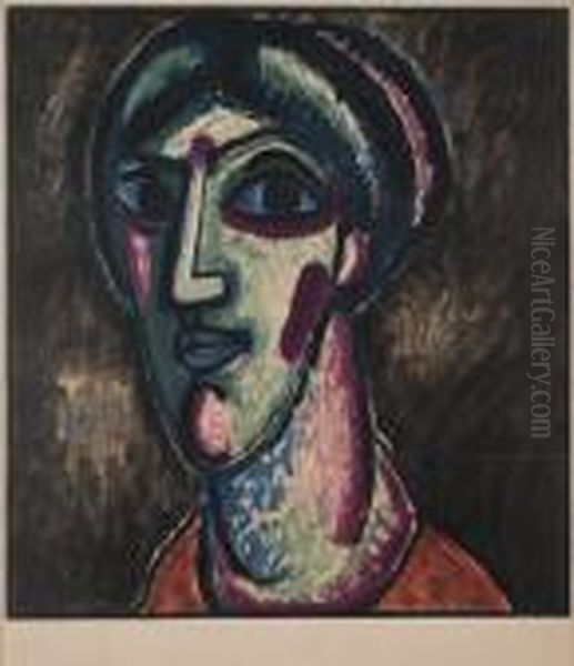 Tete De Femme Oil Painting by Alexei Jawlensky