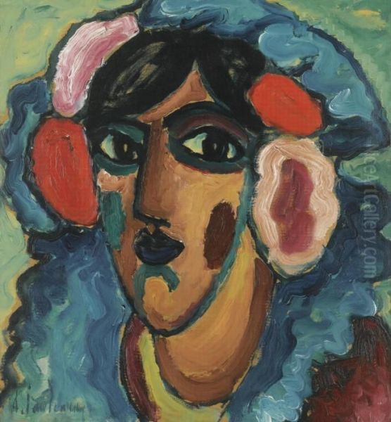 Infantin, Spanierin (spanish Infanta) Oil Painting by Alexei Jawlensky