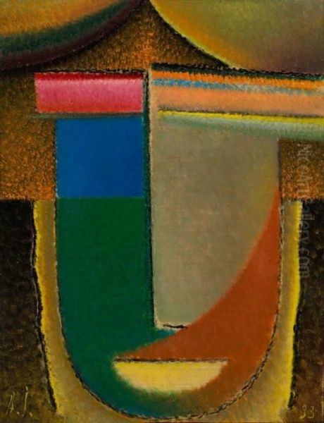 Abstrakter Kopf: Afrika Oil Painting by Alexei Jawlensky