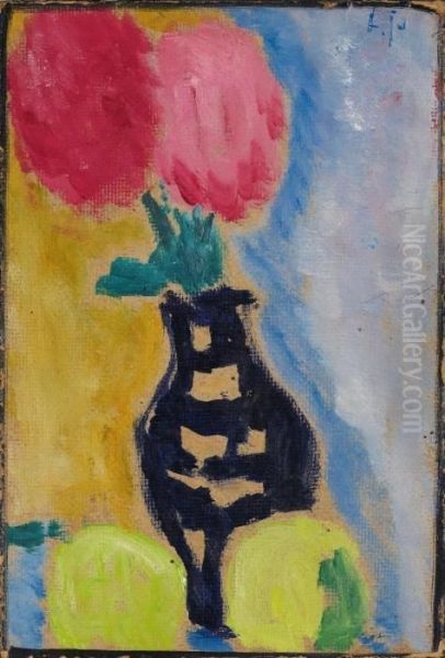 Grosses Stilleben: Zweirosen Oil Painting by Alexei Jawlensky