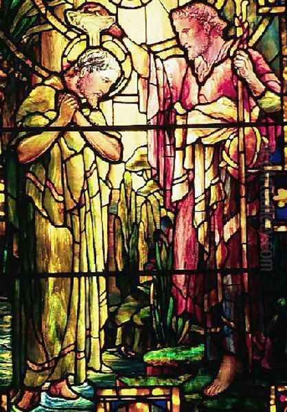 The Baptism of Jesus Oil Painting by Louis Comfort Tiffany