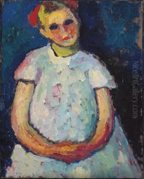 Kind Mit Gefalteten Handen Oil Painting by Alexei Jawlensky