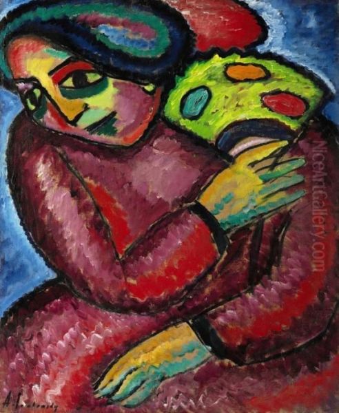 Tanz Mit Gelbem Facher Oil Painting by Alexei Jawlensky