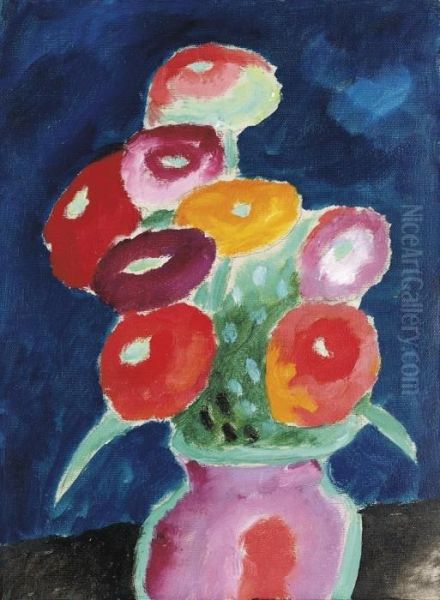 Blumen In Einer Vase Oil Painting by Alexei Jawlensky