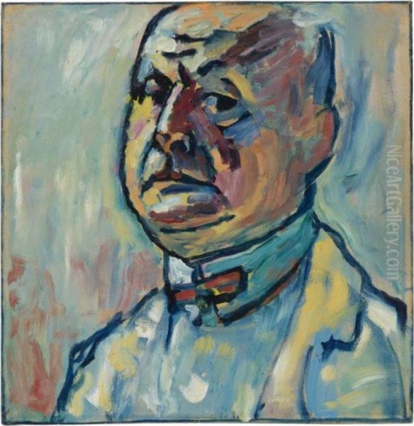 Selbstbildnis (self-portrait) Oil Painting by Alexei Jawlensky