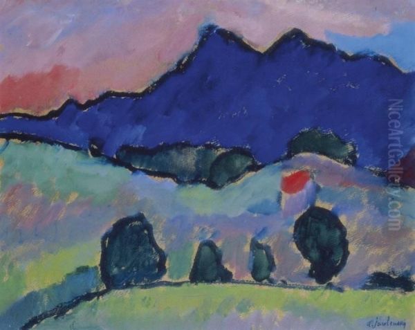 Blauer Berg Oil Painting by Alexei Jawlensky