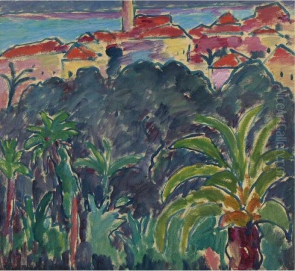 Sudliche Landschaft, Bordighera (southern Landscape,bordighera) Oil Painting by Alexei Jawlensky