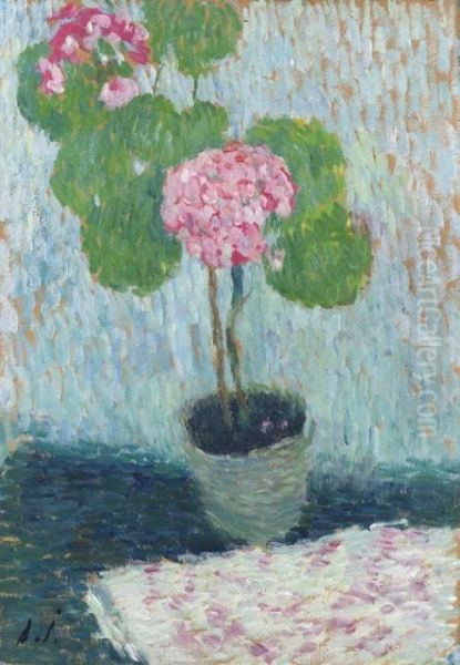 Rosa Geranien Oil Painting by Alexei Jawlensky