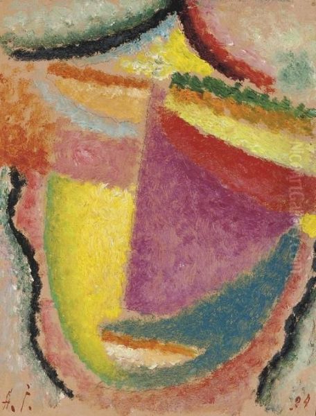 Kleiner Abstrakter Kopf Oil Painting by Alexei Jawlensky