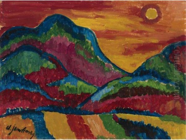 Oberstdorf (upper Village) Oil Painting by Alexei Jawlensky