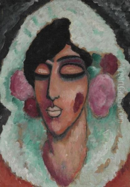 Spanierin Mit Geschlossenen Augen Oil Painting by Alexei Jawlensky