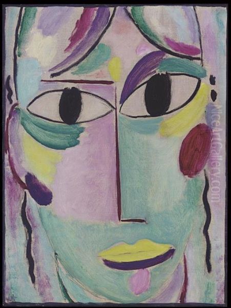 Heilandsgesicht: Jung Frau (heller Kopf) Oil Painting by Alexei Jawlensky