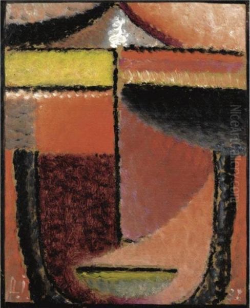 Abstrakter Kopf (abstract Head) Oil Painting by Alexei Jawlensky