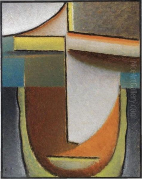 Abstrakter Kopf: Greco Erlebnis (abstract Head: Greco Experience) Oil Painting by Alexei Jawlensky