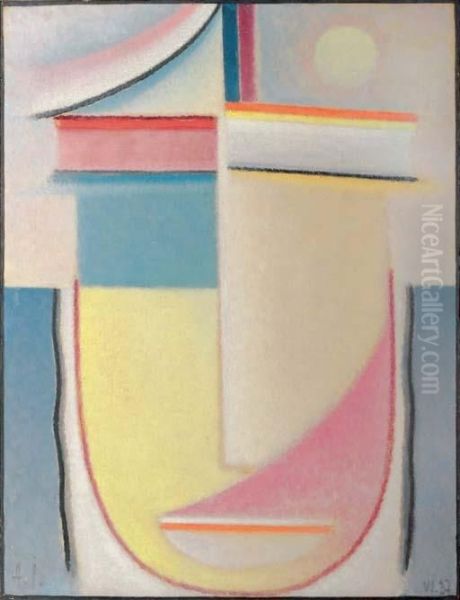 Abstrakter Kopf: Inneres Schauen Oil Painting by Alexei Jawlensky