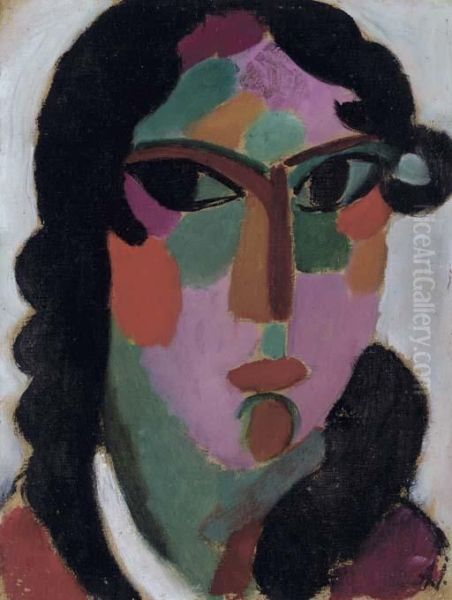 Madchenkopf Oil Painting by Alexei Jawlensky