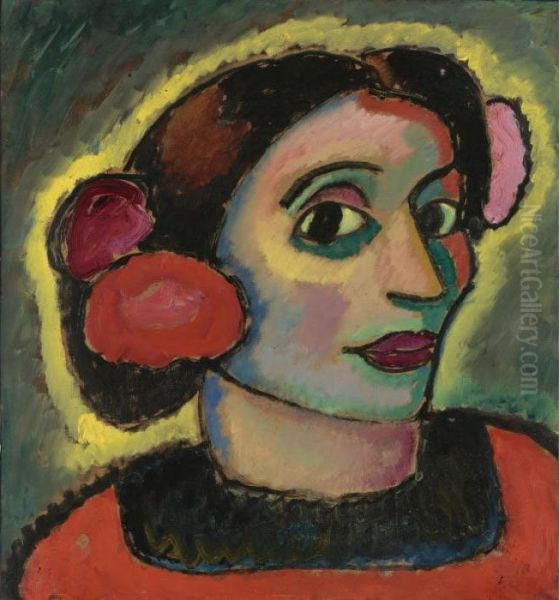 Spanierin (spanish Woman) Oil Painting by Alexei Jawlensky