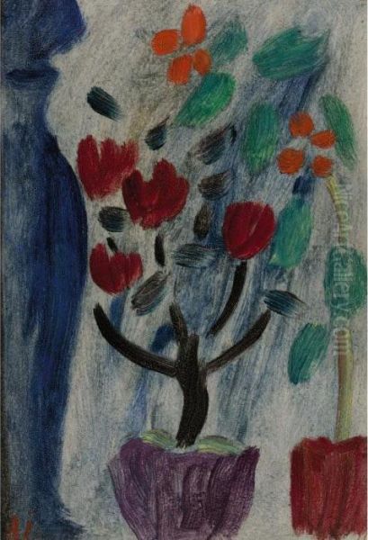 Grosses Stilleben: Blumen (large Still Life: Flowers) Oil Painting by Alexei Jawlensky