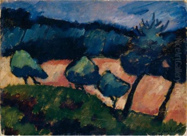 Baume Und Dunen In Prerow (trees And Dunes In Prerow) Oil Painting by Alexei Jawlensky