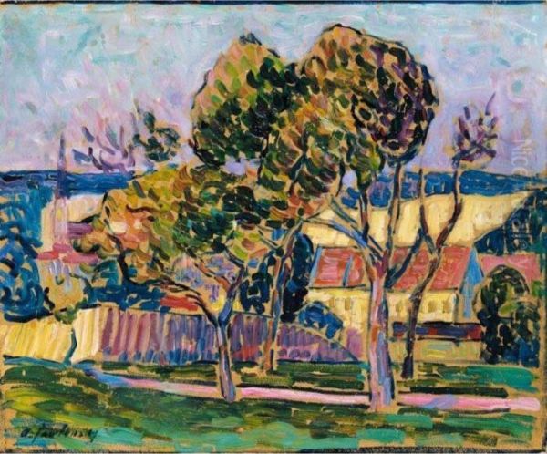 Landschaft (wasserburg Am Inn) (landscape - Wasserburg Am Inn) Oil Painting by Alexei Jawlensky