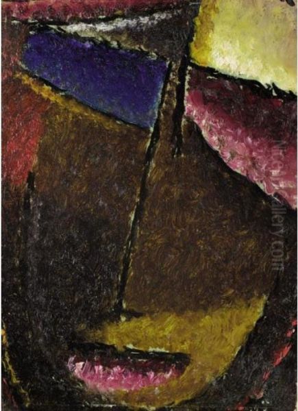 Kleiner Abstrakter Kopf (small Abstract Head) Oil Painting by Alexei Jawlensky