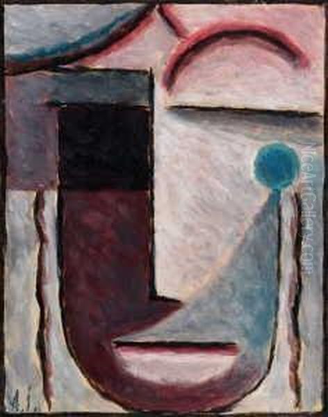 Abstrakter Kopf - In Vergessenheit Oil Painting by Alexei Jawlensky