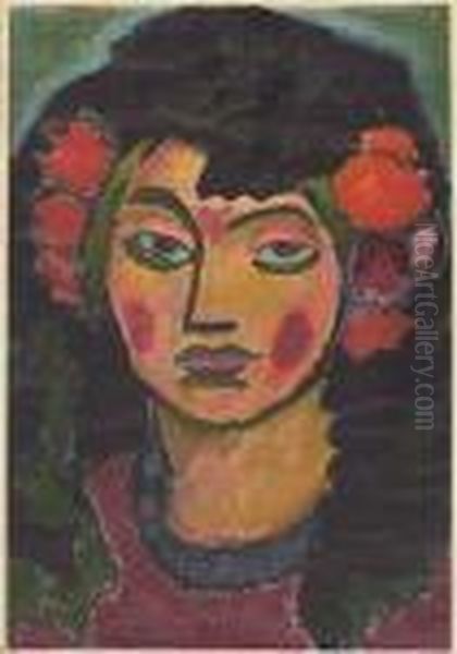 Spanisches Madchen Oil Painting by Alexei Jawlensky