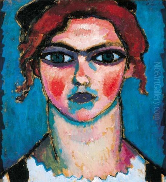 Junges Madchen Mit Den Grunen Augen Oil Painting by Alexei Jawlensky