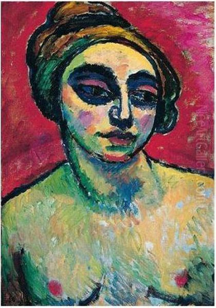 Halbakt (nude Half-figure) Oil Painting by Alexei Jawlensky