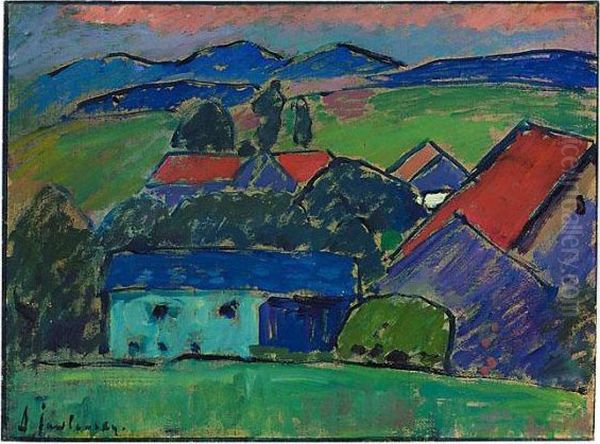 Landschaft - Murnau (landscape, Murnau) Oil Painting by Alexei Jawlensky