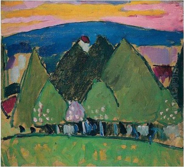 Landschaft Mit Baumen (landscape With Trees) Oil Painting by Alexei Jawlensky