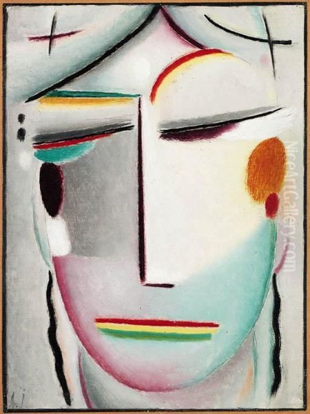 Heilandsgesicht: Ferne Hohheit - Buddha Ii Oil Painting by Alexei Jawlensky